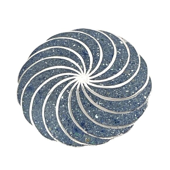 A Garcia Taxco Mexico Vintage Mexican Sterling Silver Blue Sodalite Chip Swirl B - Picture 1 of 9
